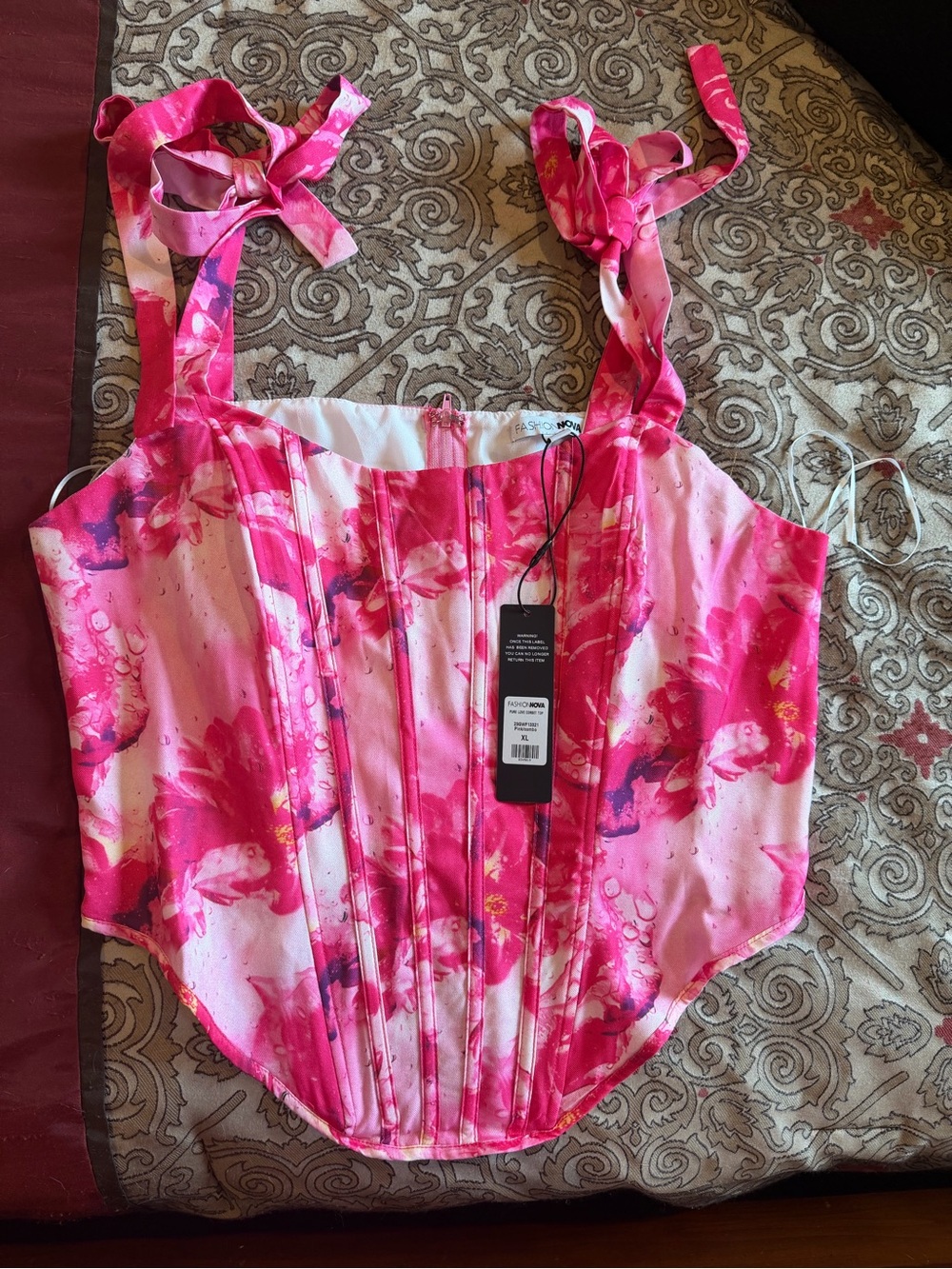 Fashion Nova Pure Love Floral Corset Top - Brand new with tags! Size XL